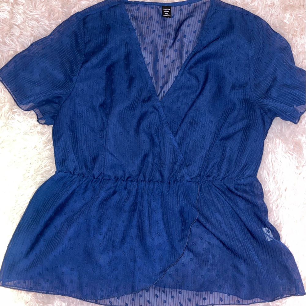 Shein navy blue blouse